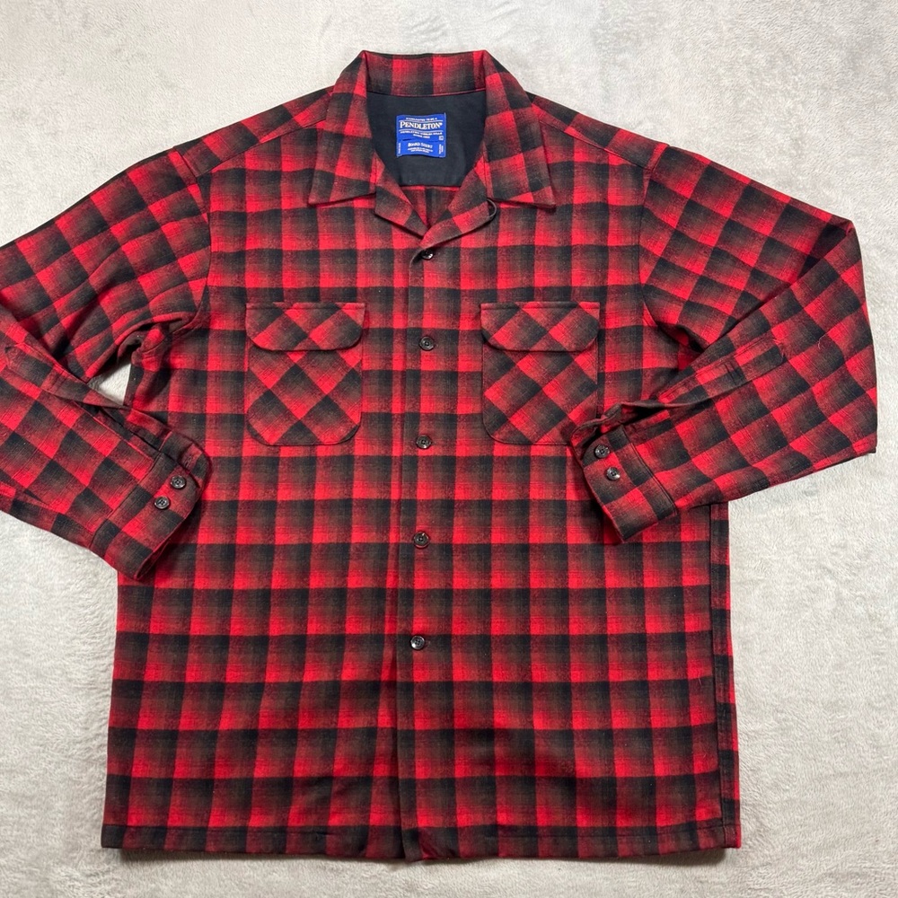 Vintage Pendleton Buffalo Shadow Plaid Boardshirt… - image 1